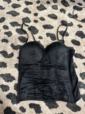 Vintage Black Silk Corset